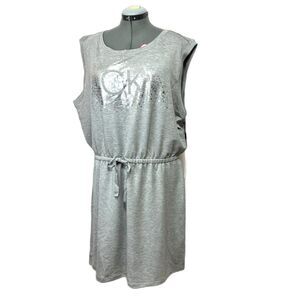 Calvin Klein NWT Sz 1X Gray Sleeveless Elasticized Waist Dress